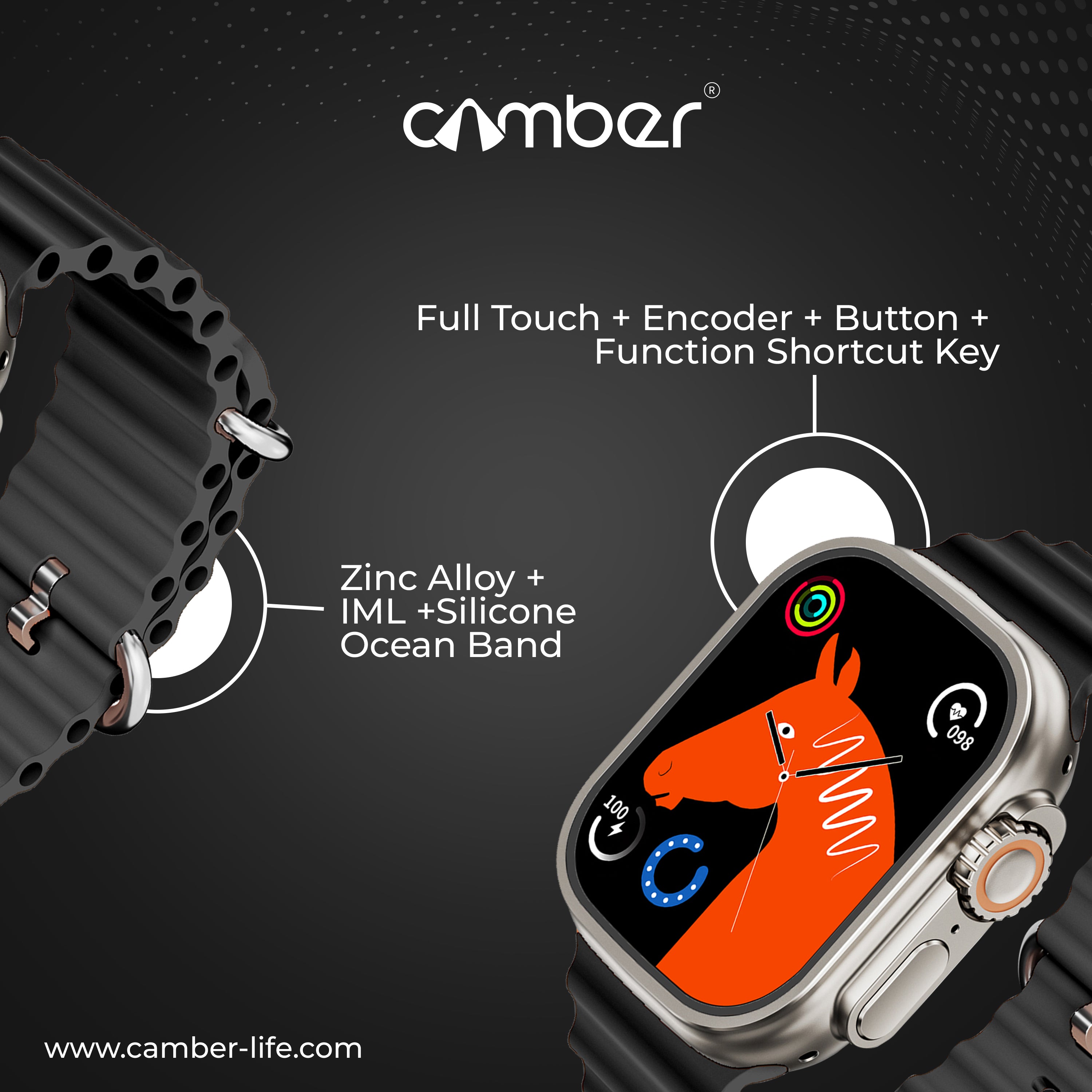 ThunderBolt Black Smartwatch - Camber Technologies