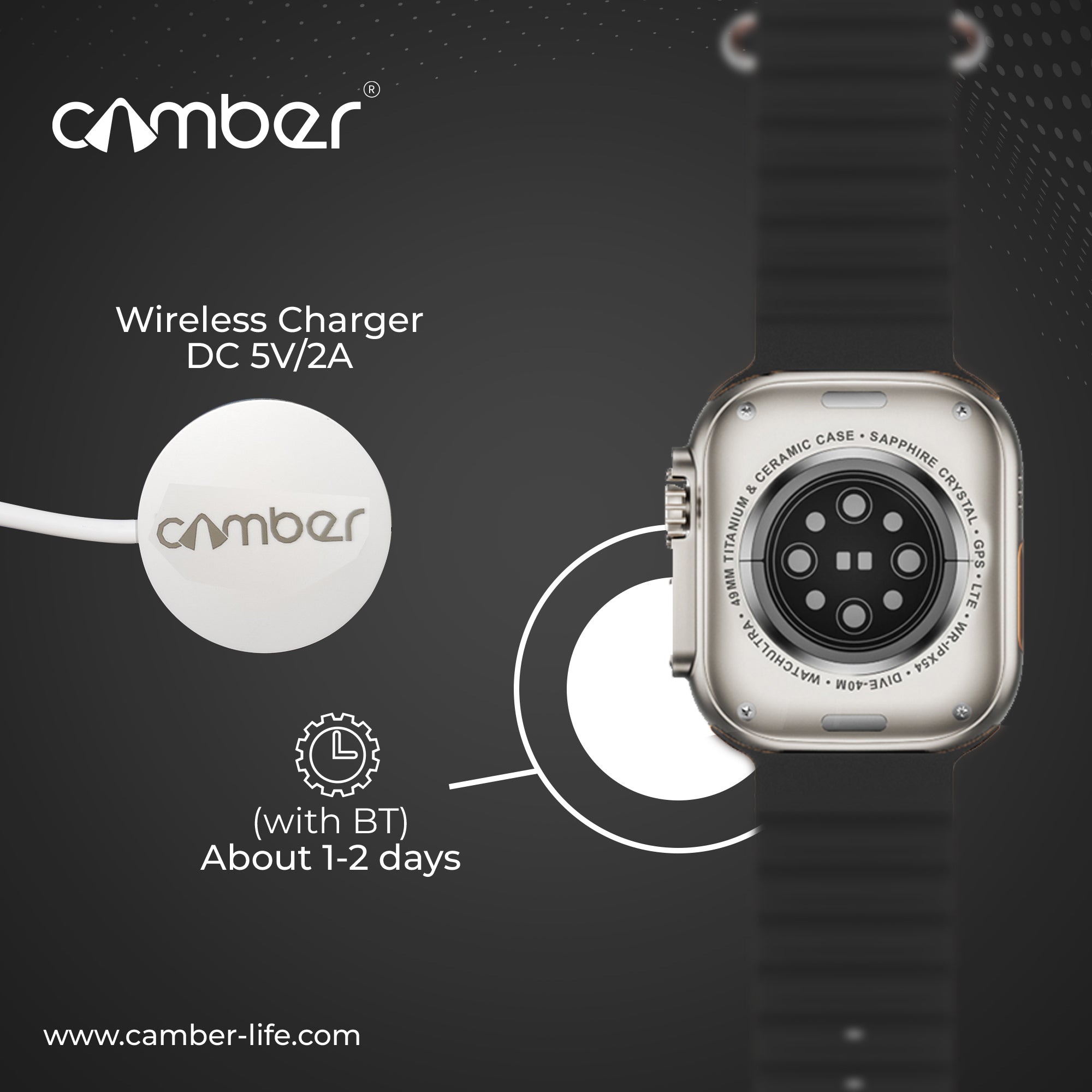 ThunderBolt Black Smartwatch - Camber Technologies