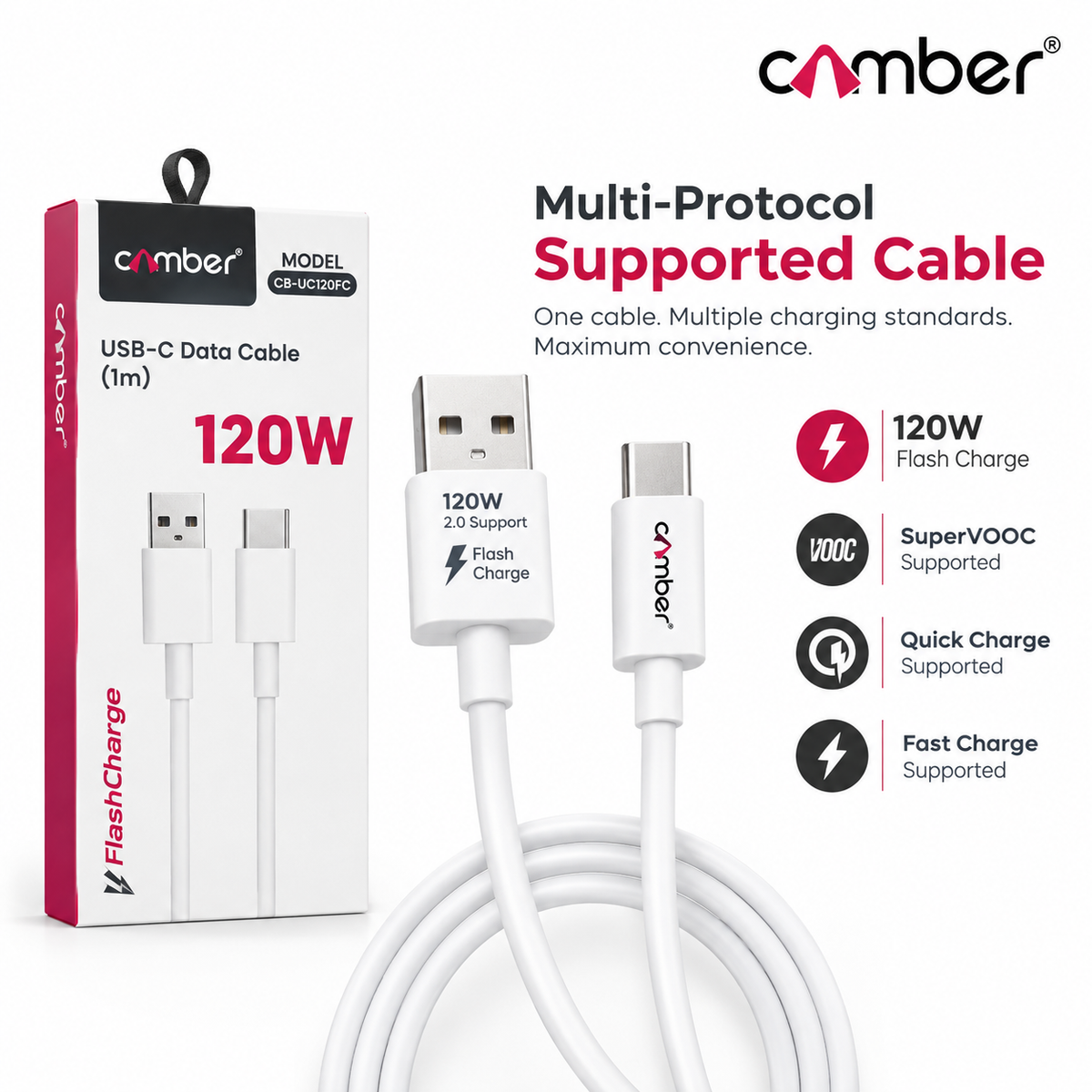 USB to C 120W Flash Charge Data Cable