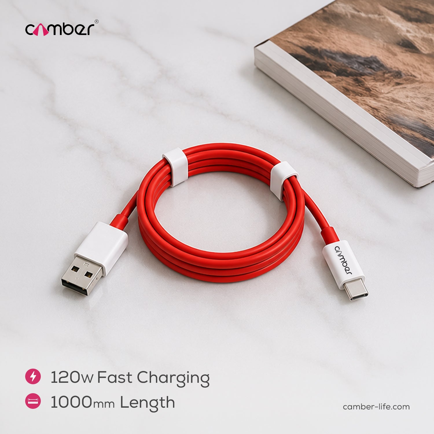 Fast Charging USB to C 120W Data Cable - Camber Technologies