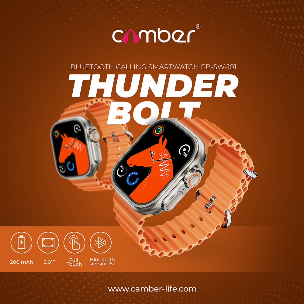 ThunderBolt Orange Smartwatch - Camber Technologies