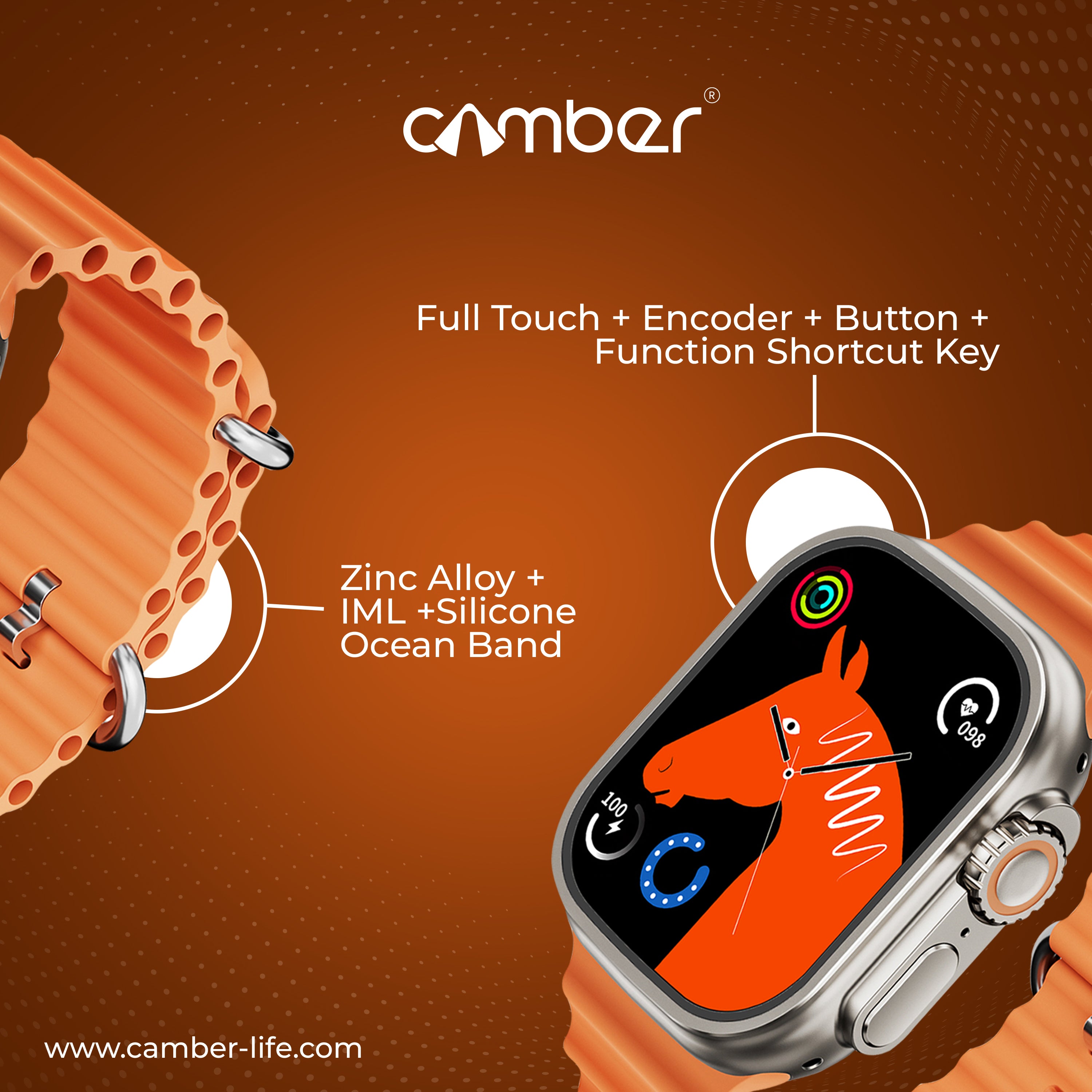 ThunderBolt Orange Smartwatch - Camber Technologies