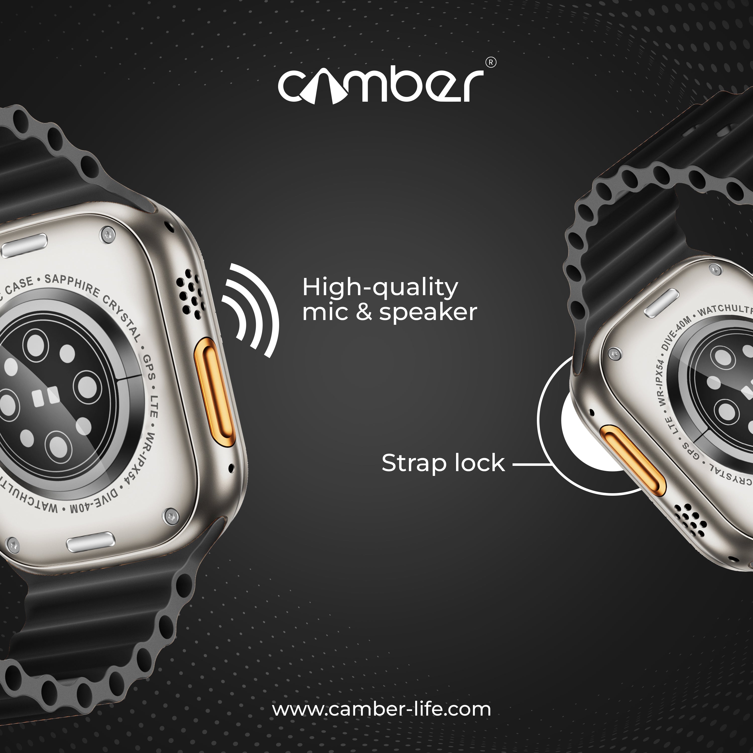 Smartwatch with speaker and strap lock