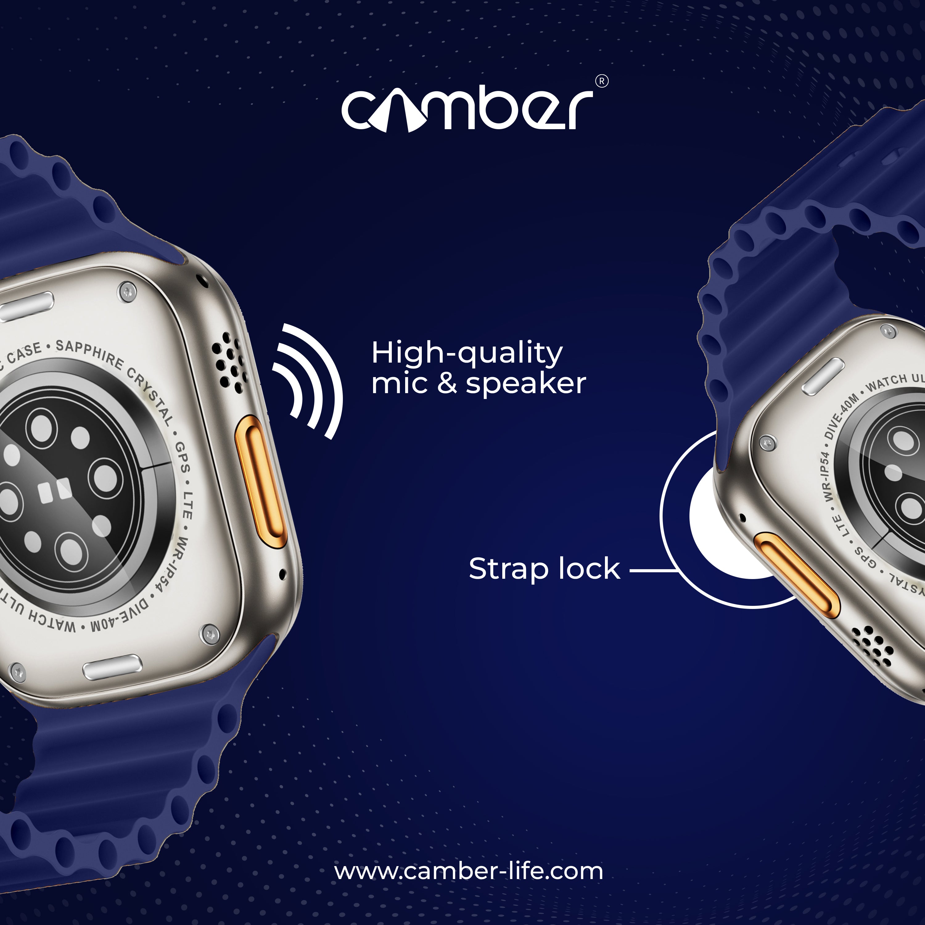 Smartwatch with speaker and strap lock