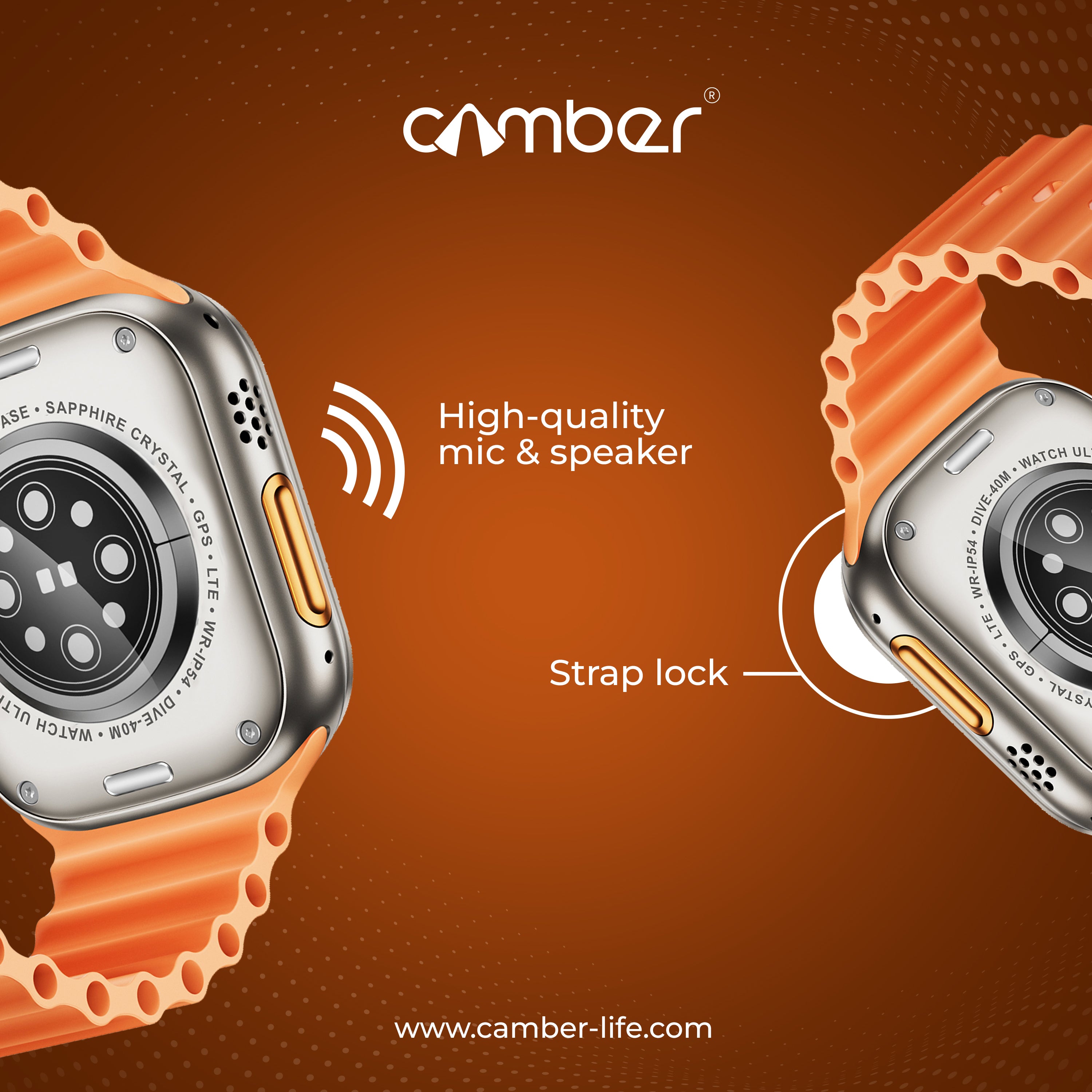 ThunderBolt Orange Smartwatch - Camber Technologies