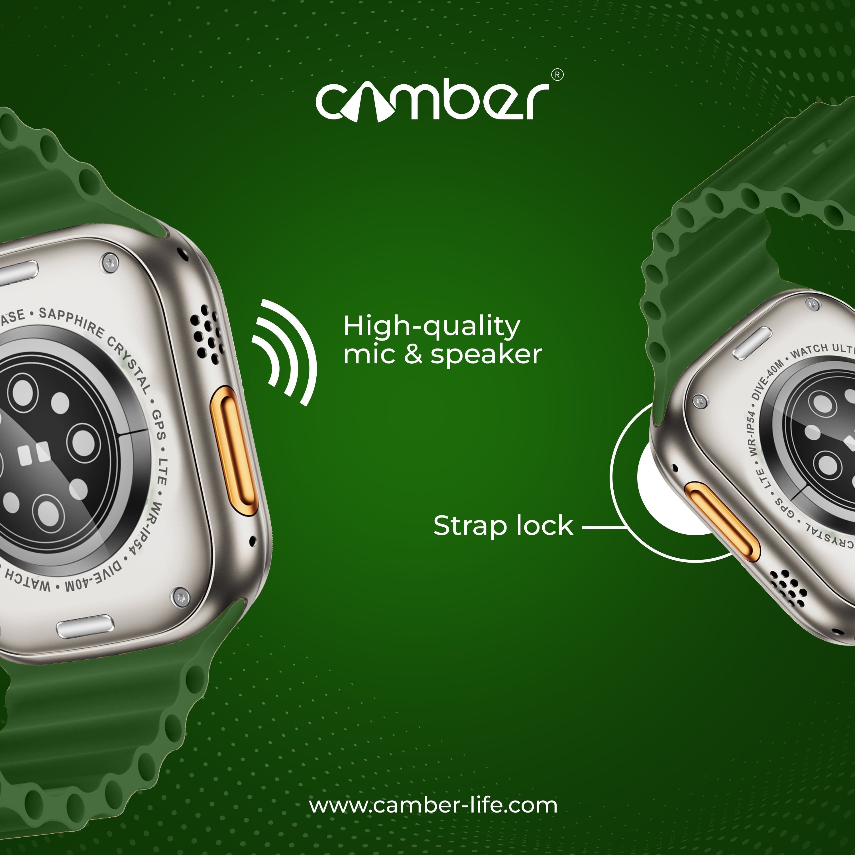 Smartwatch with speaker and strap lock