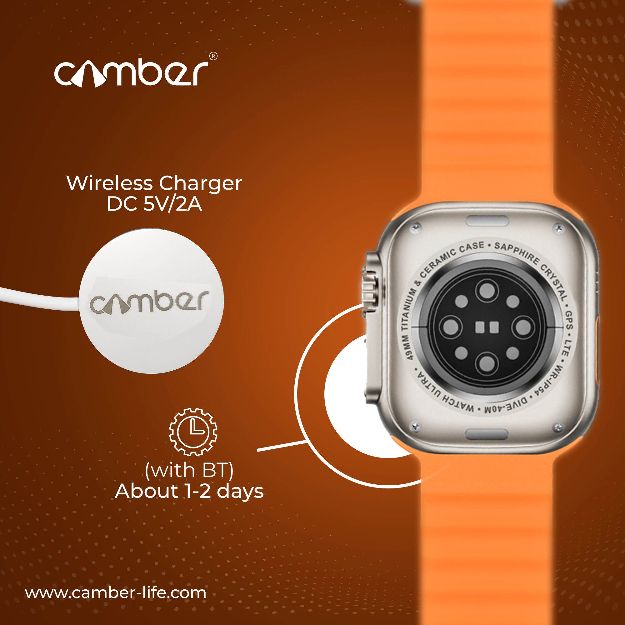 ThunderBolt Orange Smartwatch - Camber Technologies