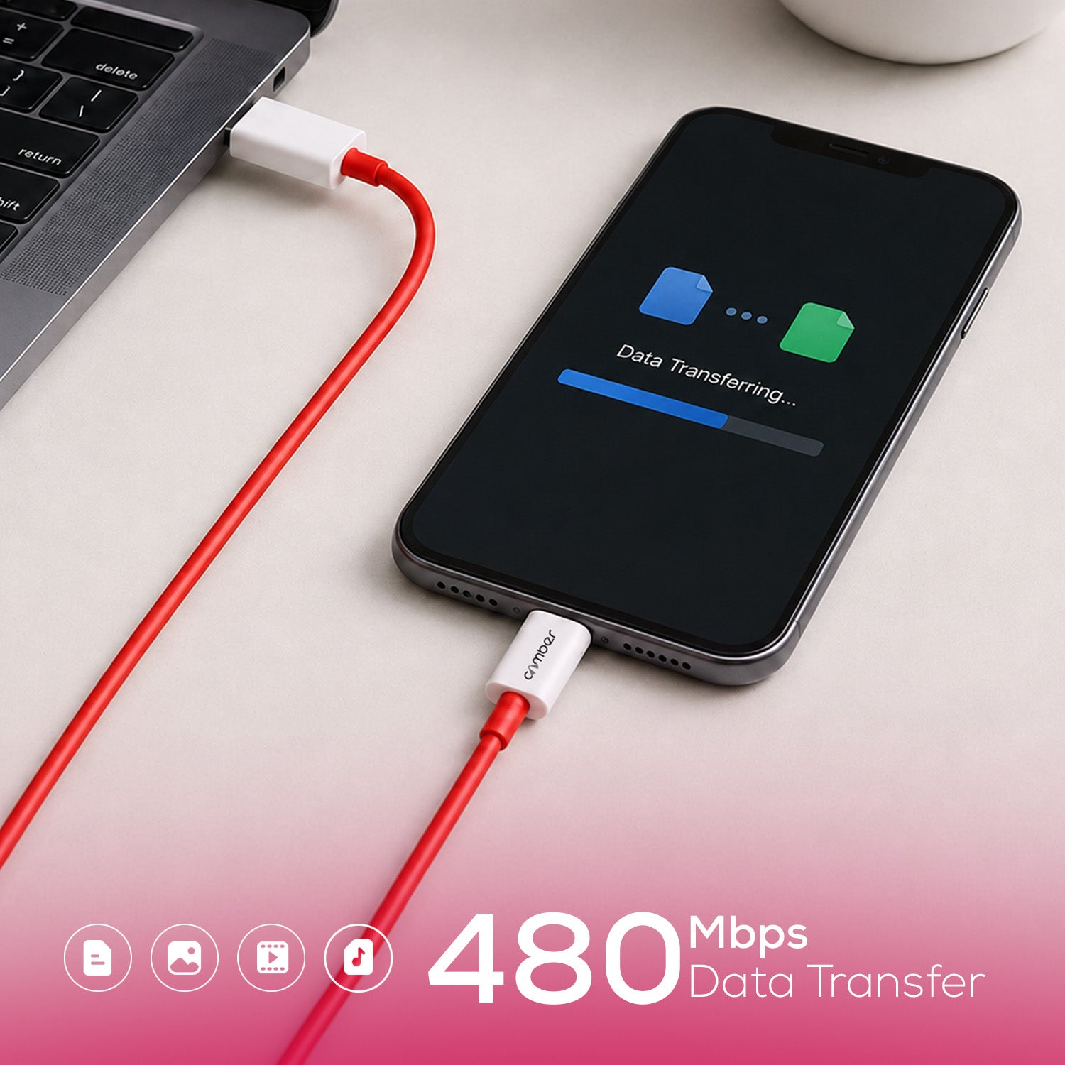Fast Charging USB to C 120W Data Cable - Camber Technologies