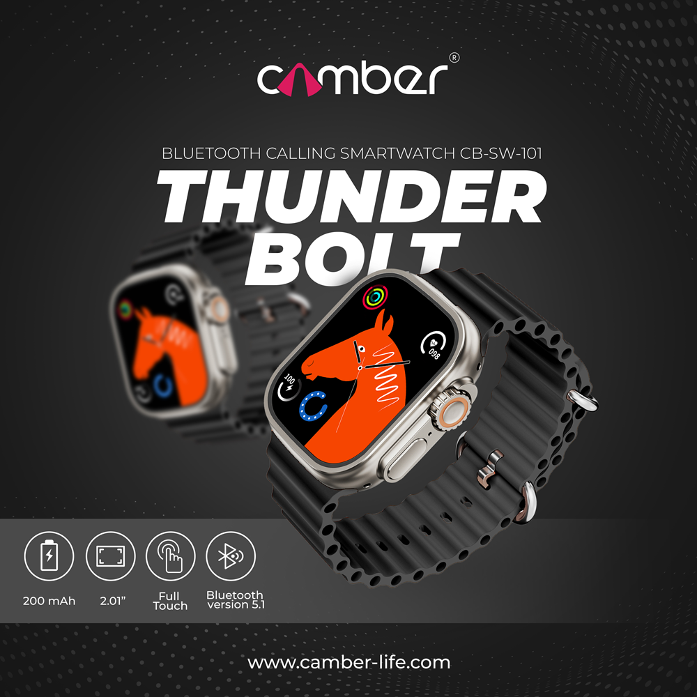 ThunderBolt Black Smartwatch - Camber Technologies